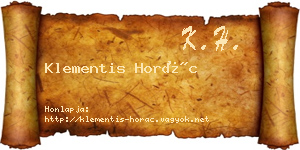Klementis Horác névjegykártya